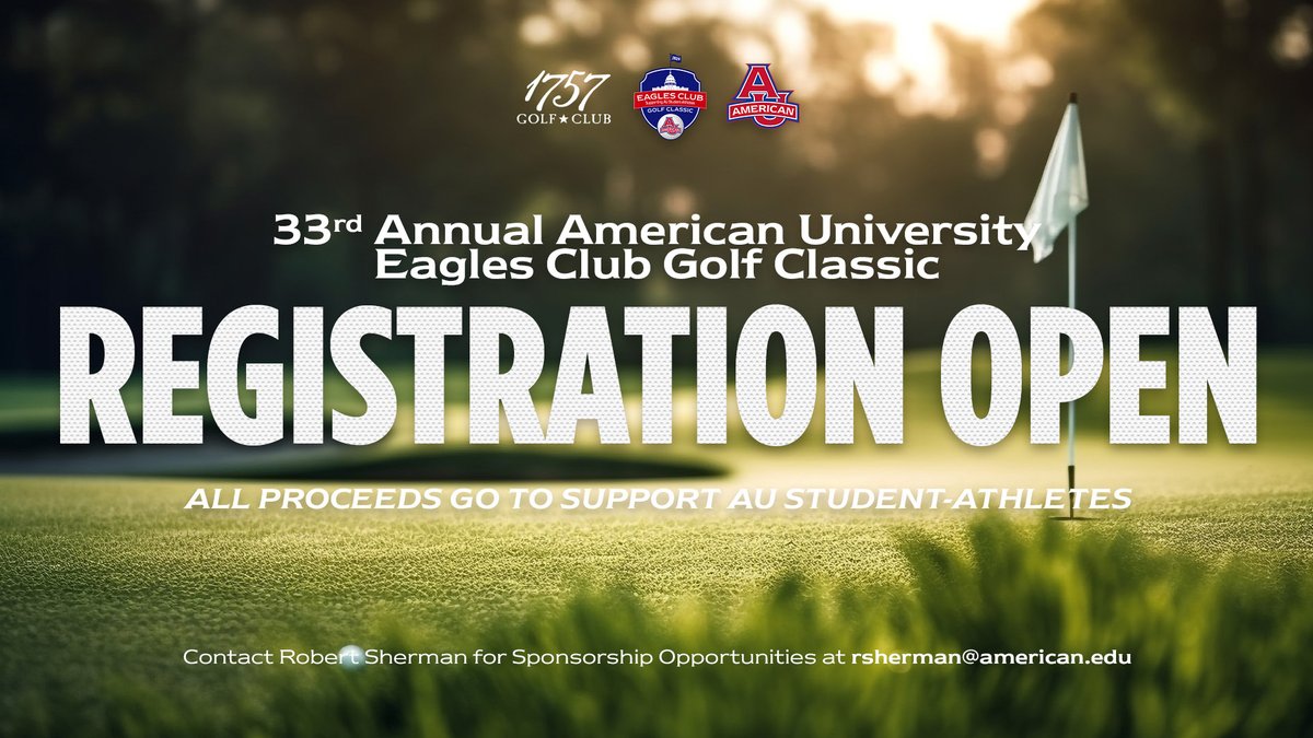 Our 33rd annual Eagles Club Golf Classic is set for Monday, June 3 at @1757golfclub! Enjoy a day on the course in support of AU Athletics to help enhance the experiences of our student-athletes. This event sells out every year, please register early! ⛳️ aueagles.link/golf-classic-24