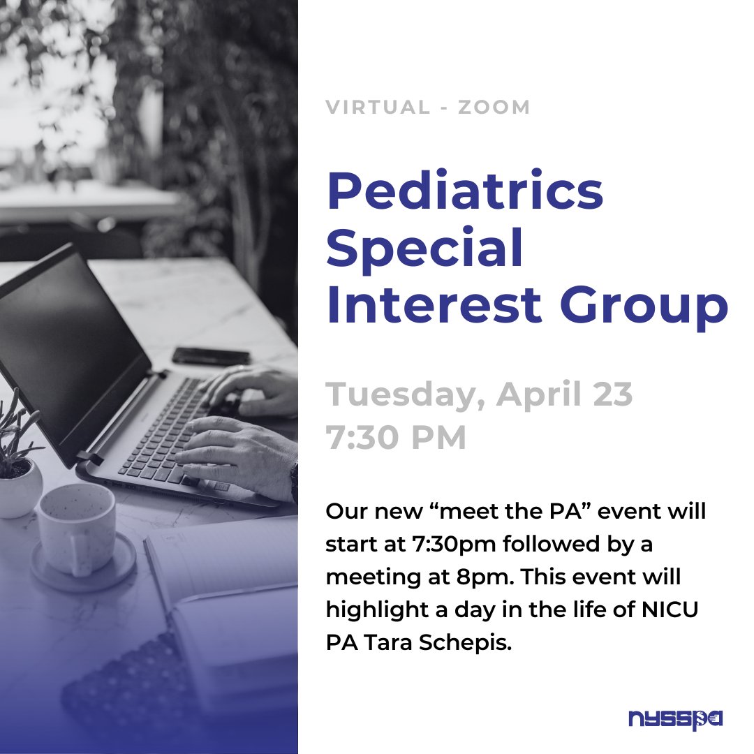 Don’t forget to register for the Pediatrics Special Interest Group's Quarterly Meeting on Tuesday, April 23! To learn more and register, please click the link: bit.ly/4ahzU3B