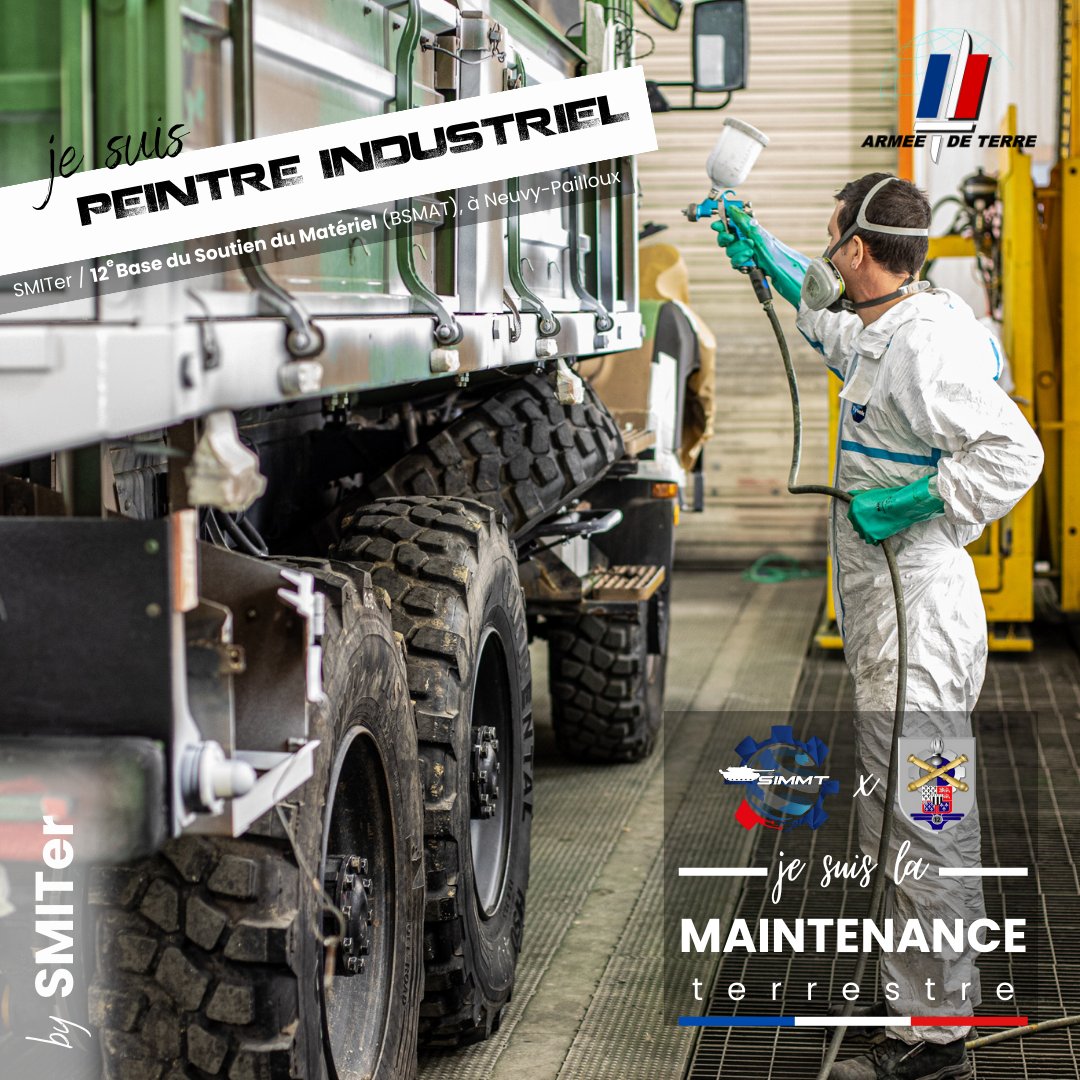 ⚙ #JesuislaMaintenanceTerrestre
Je suis 𝐩𝐞𝐢𝐧𝐭𝐫𝐞 𝐢𝐧𝐝𝐮𝐬𝐭𝐫𝐢𝐞𝐥 à la <a href="/12ebsmat/">Chef de corps de la 12e BSMAT</a> !

🤔 En savoir + sur cette entité : swll.to/9F0RU6j
<a href="/em_smiter/">SMITer</a> / <a href="/armeedeterre/">Armée de Terre</a>
