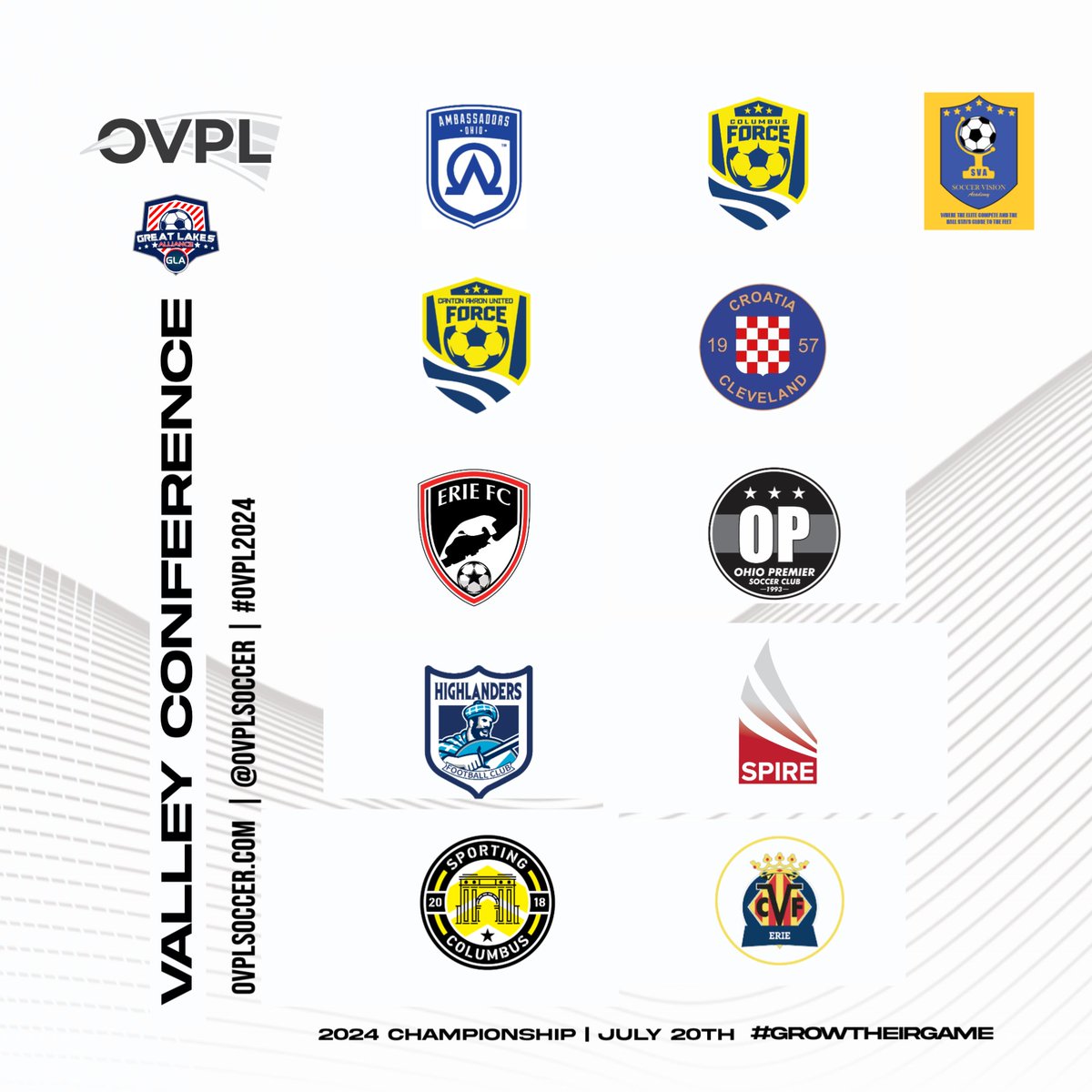ovplsoccer's tweet photo. Will this year's OVPL Champion come out of the Valley men's division?

Here is the #OVPL2024 Valley Conference line-up!

Stay tuned for the upcoming schedule release! https://t.co/YoOqGqChmk