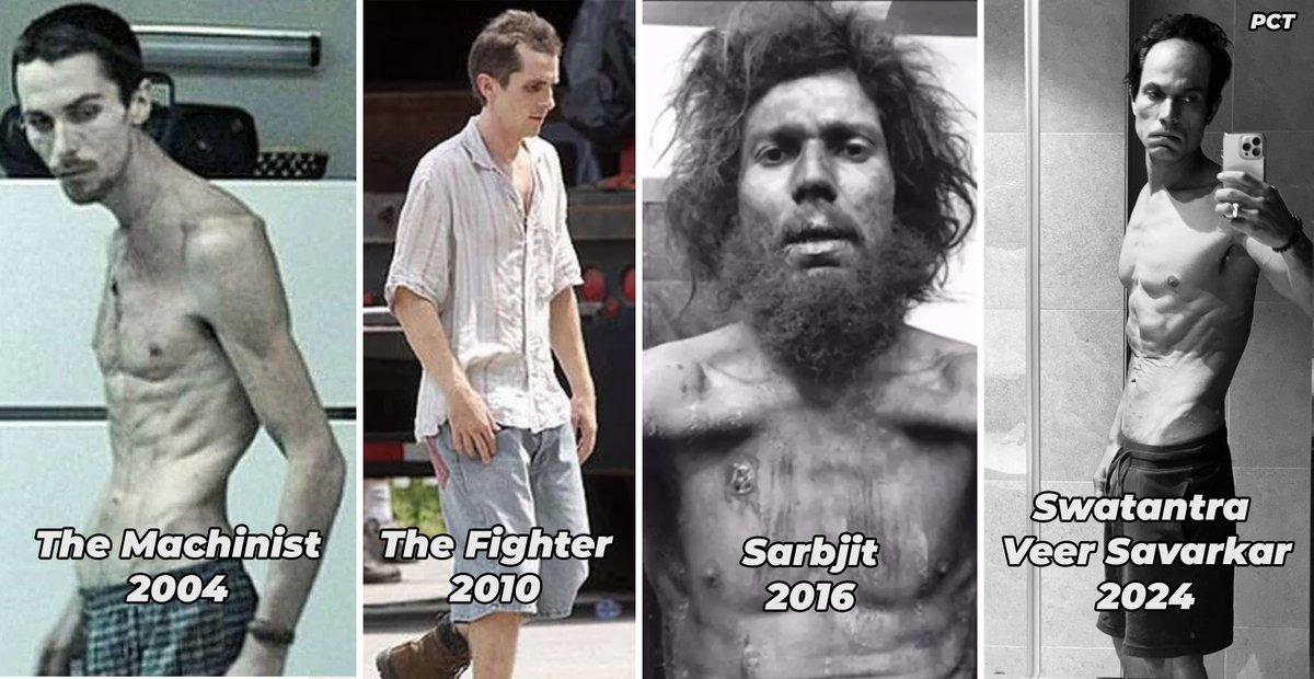 PrasadCTate's tweet photo. His dedication involved a dramatic physical transformation 2 reach 60 kgs to portray "Swatantrya Veer Savarkar." For this gaunt physique he adhered to a strict regimen of water, black coffee &amp; green tea. A Big Salute @RandeepHooda. #Respect
@TheOfficialBale #SwatantraVeerSavarkar https://t.co/cp64Higt2k