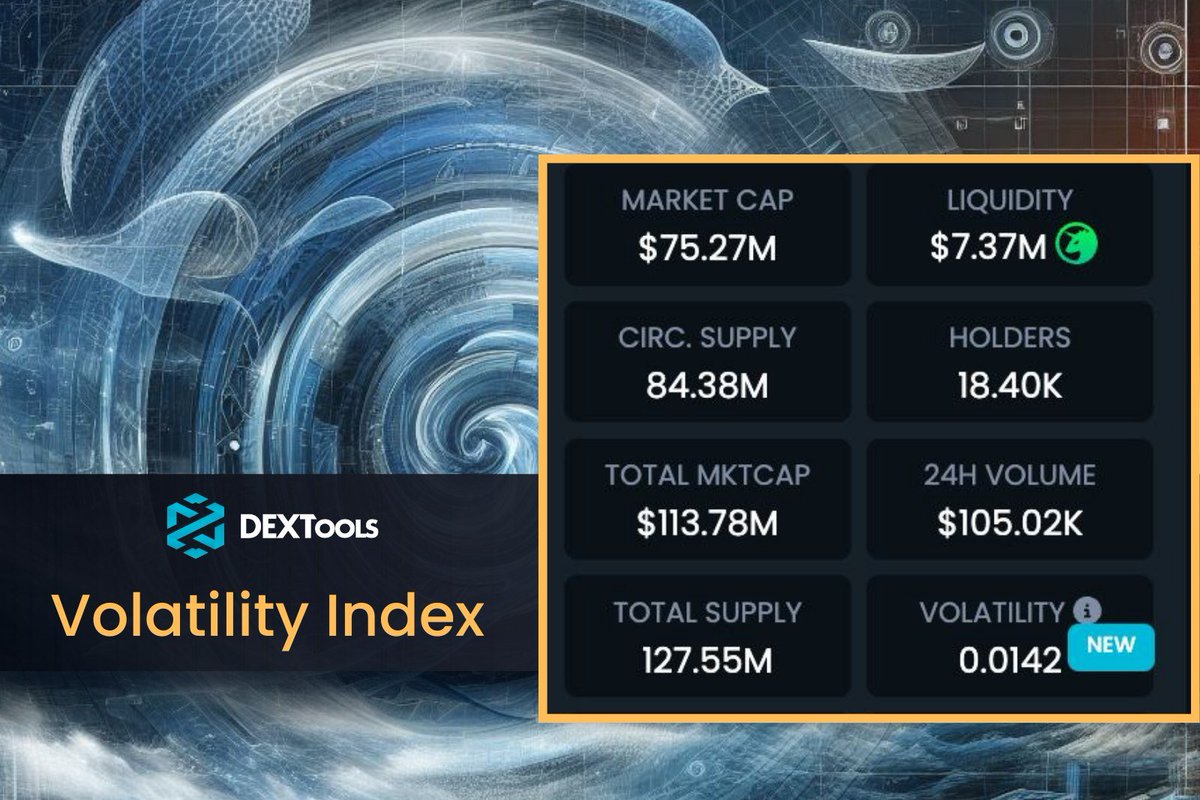 Hey $DEXT Community! We are eager to introduce you to a new indicator to help you invest in new tokens: the Volatility Index.🔵 If you are a conservative investor, then better look for organic tokens with low values. If you are a full degen trader, then check for high…
