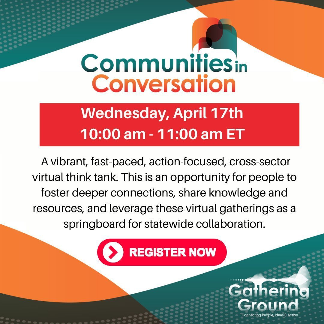 Join Gathering Ground for an action-oriented one-hour gathering on Wednesday, April 17th from 10:00am – 11:00am on Zoom. Register at buff.ly/3v8nHPq