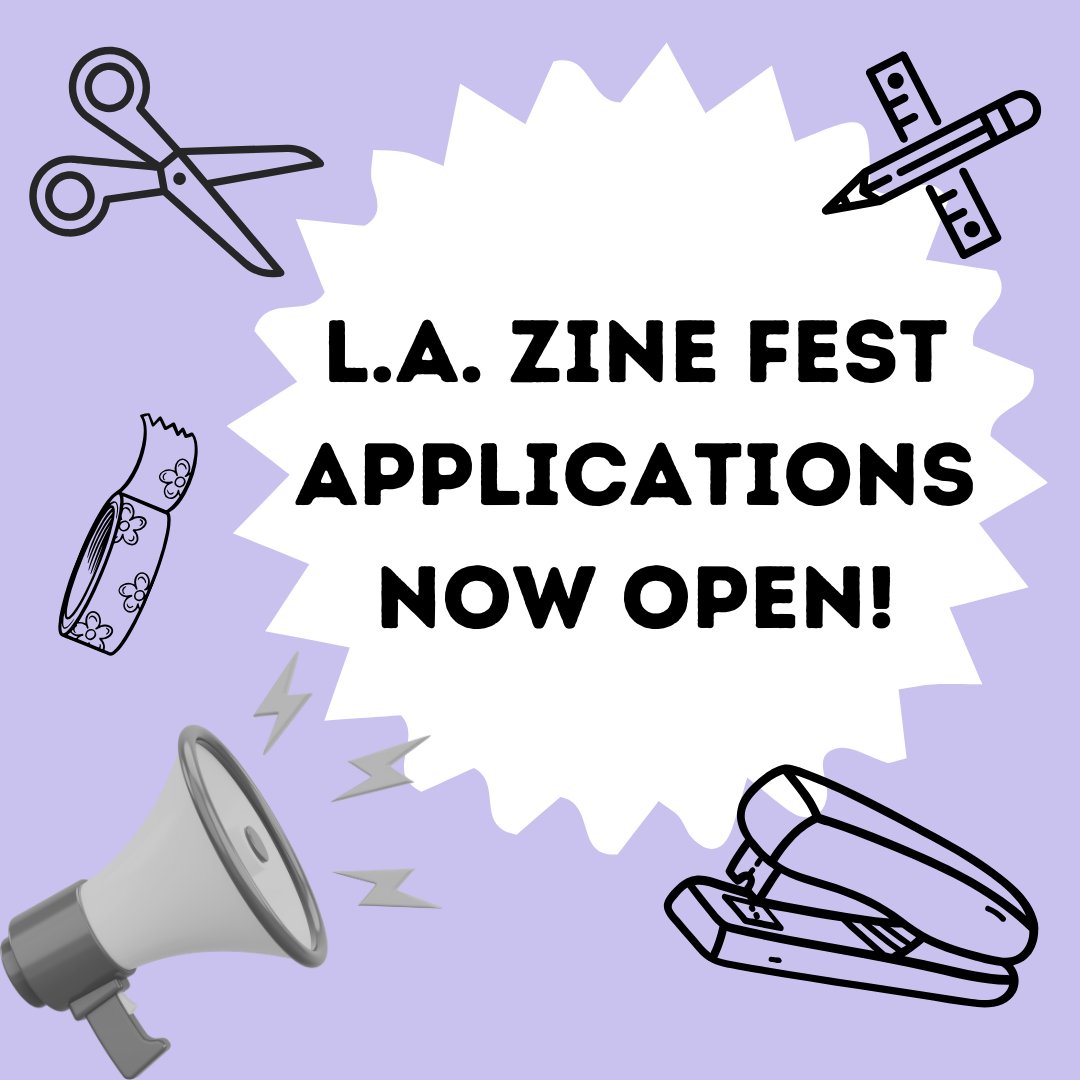 ✨️😆✌️✨️Applications for L.A. Zine Fest 2024 are now open and will close on Monday, 04/08! Application link in the bio. We can’t wait to see what zines you have for us this year! ✨️😆✌️✨️ #lazf #zines