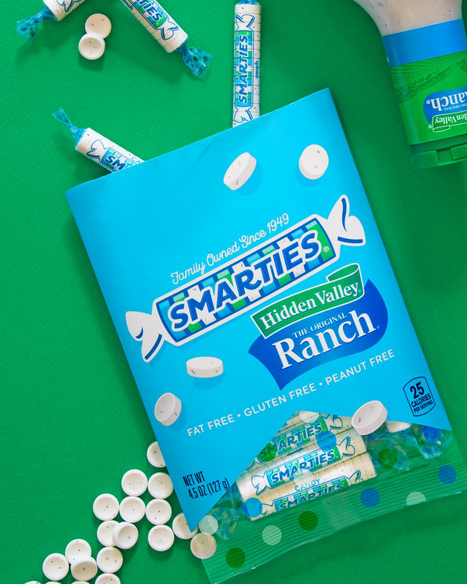 🌾🤤 SMARTIES X HIDDEN VALLEY® RANCH 🤤🌾 Introducing a tasty twist that's both bold and savory – the perfect blend of zesty @HVRanch with the classic crunch of Smarties! #AprilFoolsDay #Smarties #HVR #HiddenValleyRanch #Ranch #Candy