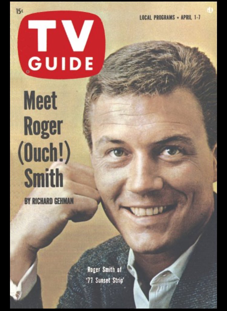 TV Guide April 1. I wonder what Roger Smith is “ouch”ing about 🤔