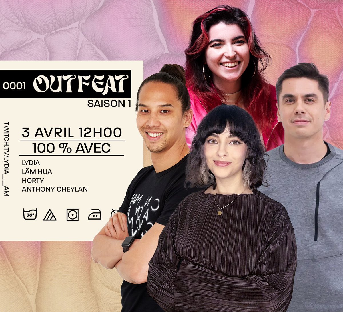 La 1ere de Outfeat notre émission sur la mode c’est ce mercredi 💥💥💥
Rdv sur ma chaîne à 12h, on aura le grand plaisir avec <a href="/LamHua/">Lâm HUA 🌈</a> de discuter mode avec <a href="/HortyUnderscore/">Horty Undercover</a> &amp; <a href="/a_cheylan/">Anthony Cheylan</a> !! Trop trop hâte de ce nouveau format !