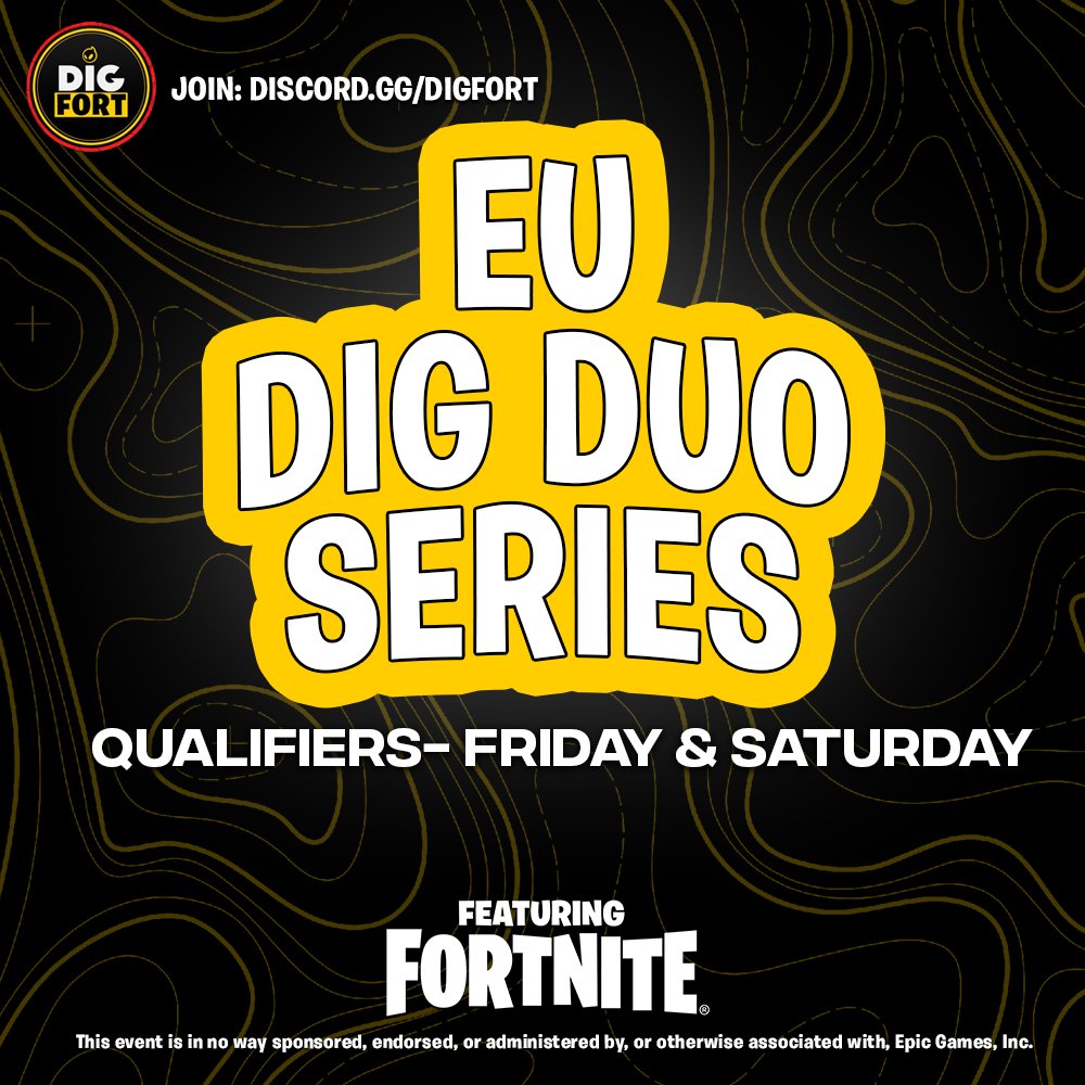 Promise this one's not bait

🏆EU DIG DUO Series🏆
💰Compete for $1500 USD

📅Qualifier 1: Friday 6:30pm CET
📅Qualifier 2: Saturday 7:00pm CET

Warmup for FNCS next weekend!

Register:
📌RT &amp; Reply with duo
📌Follow <a href="/DignitasFN/">Dignitas Fortnite</a> <a href="/DIGFort/">DIGFort</a>
📌Join Discord: discord.gg/digfort