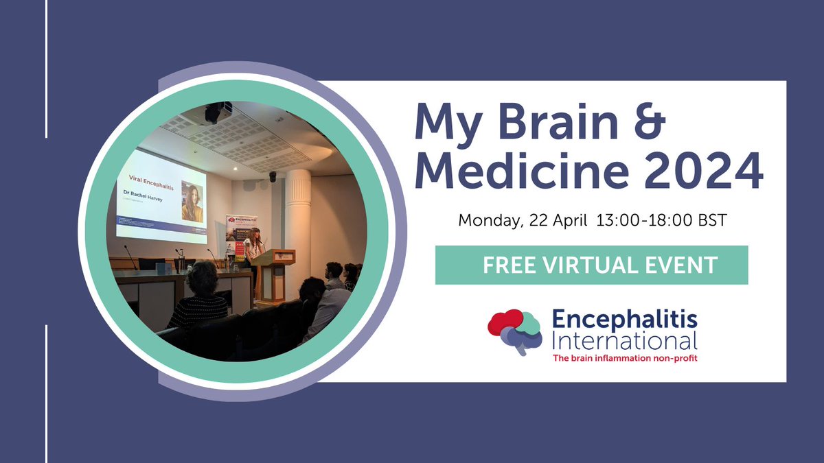 Get your tickets for My Brain &amp; Medicine 2024 now!

This FREE virtual event will help you understand and learn more about #encephalitis.

eventbrite.co.uk/e/my-brain-and…