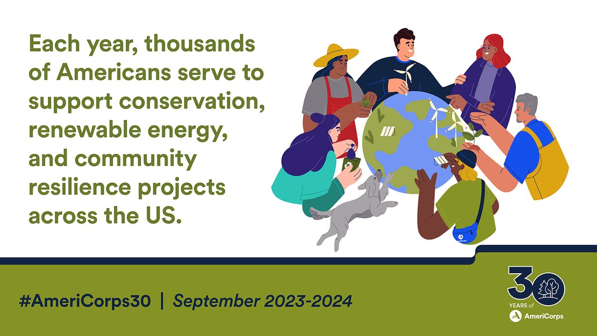 For the past 30 years, @AmeriCorps has treated millions of acres of parks and public land and thousands of miles of trails and rivers to create a greener and cleaner planet. Learn more: AmeriCorps.gov/Climate #AmeriCorps30 #EarthMonth