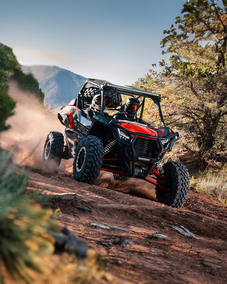 It's no joke that the #Teryx #KRX1000 is your ultimate ticket to a weekend full of thrills. With warmer days here, now is the perfect time to #DominateAdventure. #GoodTimes #Kawasaki