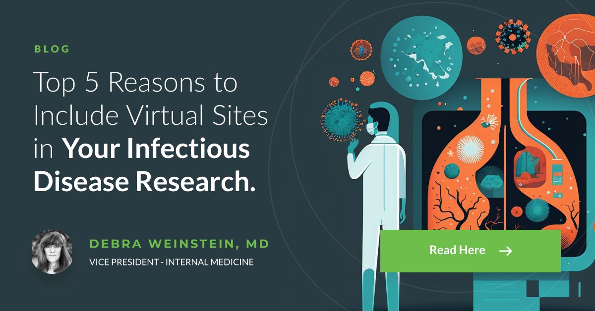 Explore the impact of #virtualsites in accelerating #infectiousdisease studies! Discover the top five reasons why incorporating virtual sites can lead to faster, more inclusive, and patient-centric research. Learn more//bit.ly/3SYQn6m