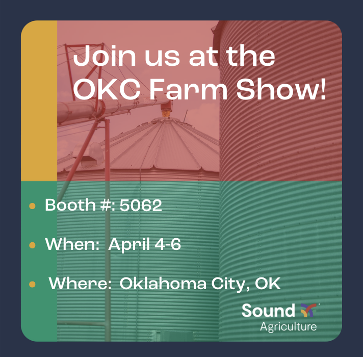 sound_ag's tweet photo. Are you attending the Oklahoma City Farm Show April 4-6? Be sure to meet our team in Booth 5062 and discover how to give your crops access to a more efficient SOURCE of N&P.
Hope to see you in OKC!
#farmshow #SOURCEIt #AgTwitter https://t.co/1iDWmI5Xrd