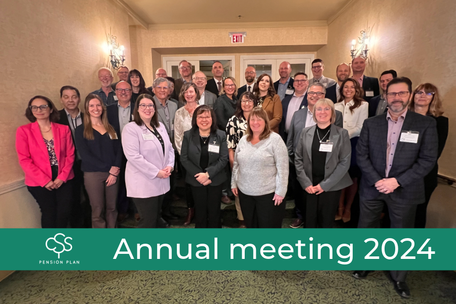 CSS_Pension's tweet photo. Thank you to the CSS directors, delegates, management, staff, and our valued consultants and advisors for joining us in Saskatoon for our annual meeting this week!

 #thankyou #csspension #strengthinnumbers https://t.co/W6ZoqRTC06