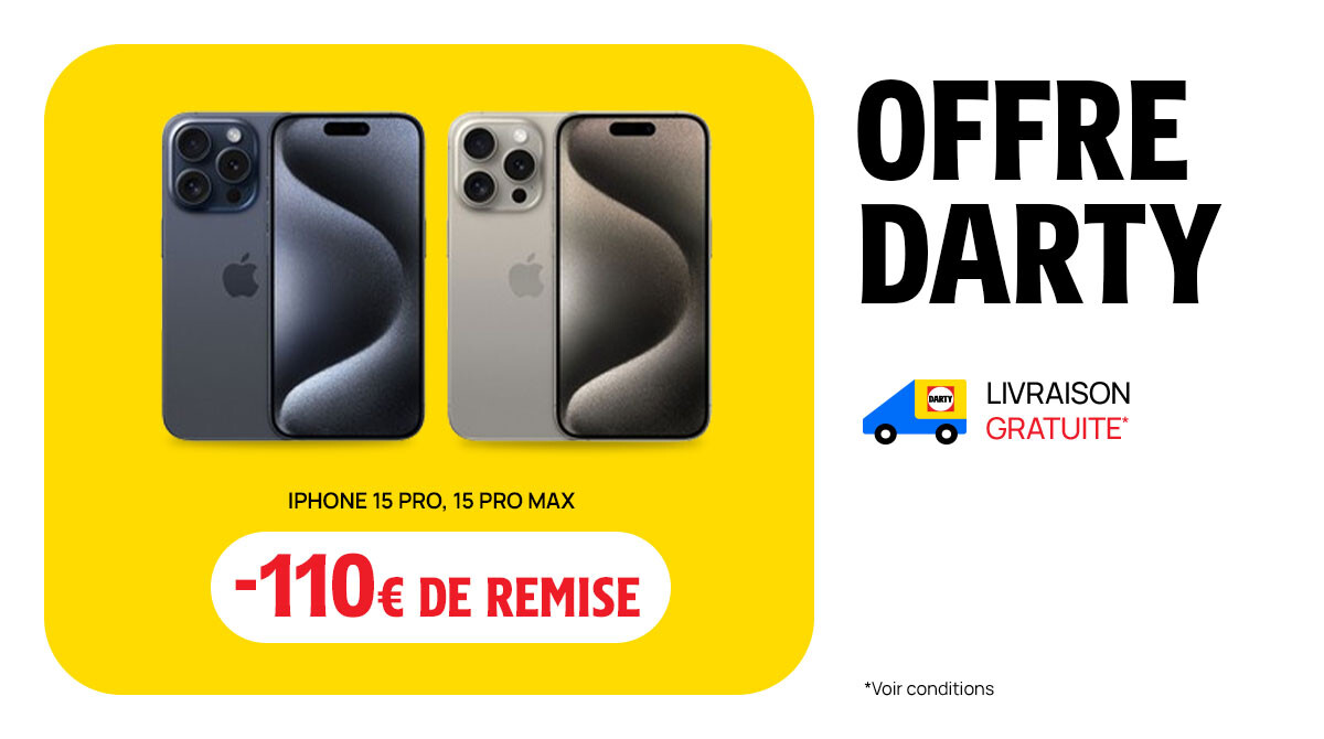 #OffreDarty 💻 Profitez de 110€ de remise sur l’Ihone 15 Pro et 15 Pro Max. 🤩 👉 lc.cx/1M7ugX