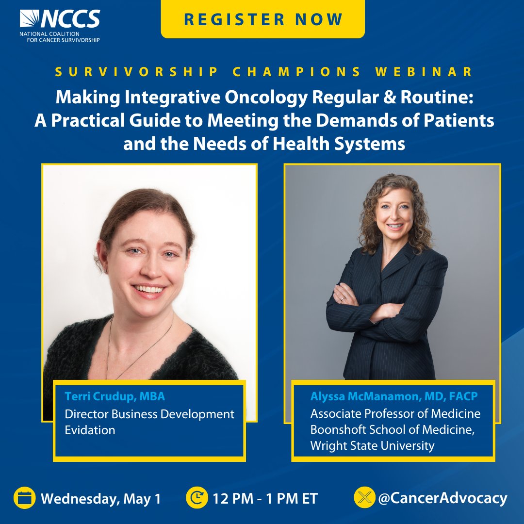 Webinar alert! Join us for “Making Integrative Oncology Regular & Routine: A Practical Guide to Meeting the Demands of Patients and the Needs of Health Systems.” Register now: us02web.zoom.us/webinar/regist…