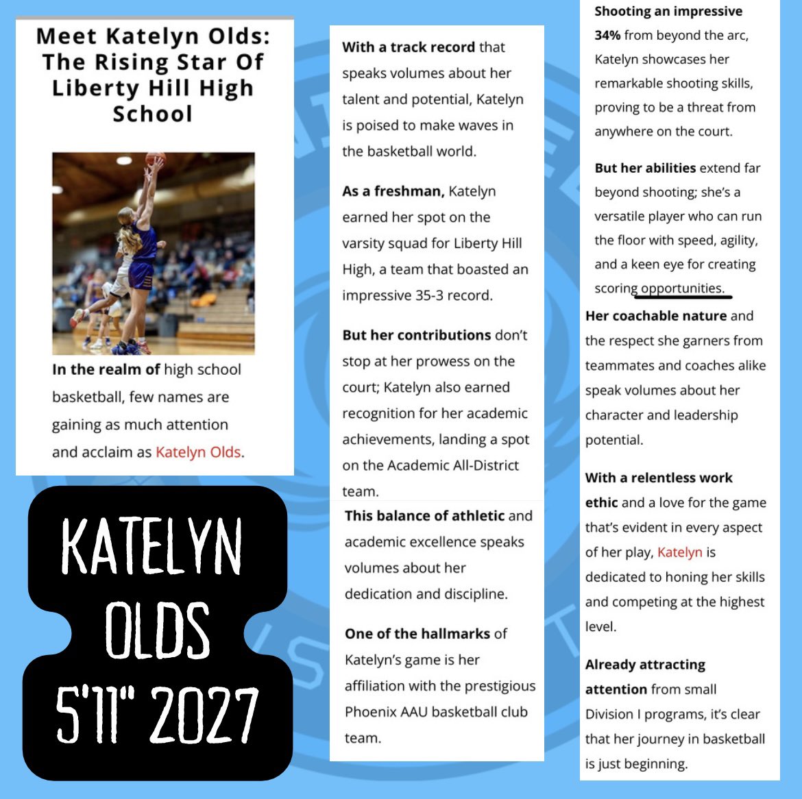 phoenixselect's tweet photo. Great writeup for 5’11” guard @katelyn_olds by @WoodsRecruiting 
If you are not following them you should be! #PhoenixProud
@LHHSGIRLSBB 
@holmes_beverly @HCUCoachDonna @CoachTayHCU @GeoffGolden @CoachStevensACU @CoachHarris03 @CatamountWBB @CoachAmber_ @CoachReggieHPU @UNCAvlWBB https://t.co/yPuwWBOoRf