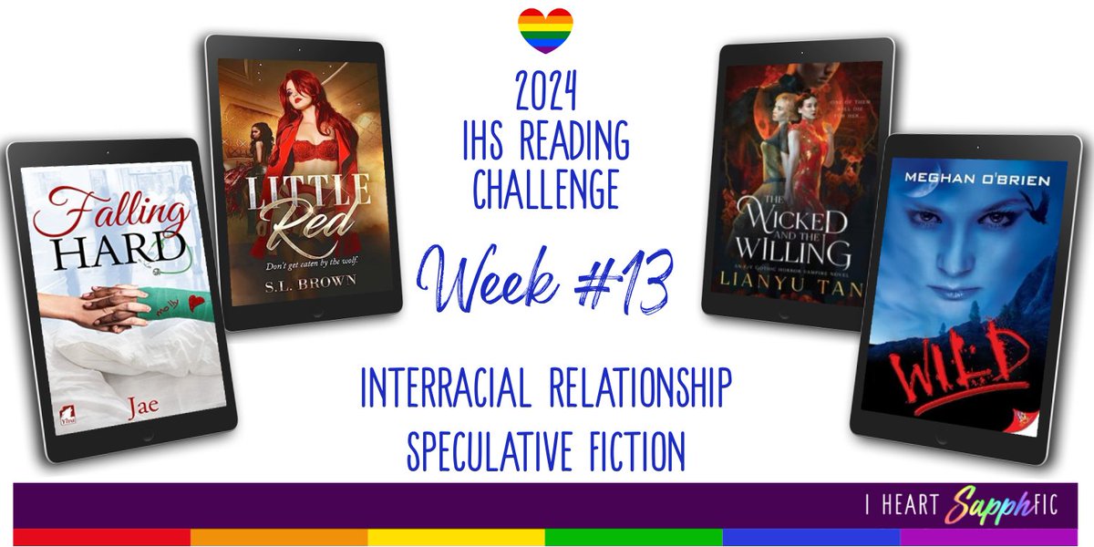 It’s week 13 of the I Heart SapphFic Reading Challenge.

There are a lot of reading suggestions for the two categories:

Interracial Romance &amp; Speculative Fiction

15 of the books are on sale!

Deets here: bit.ly/3J3zT7n

#SapphicBooks