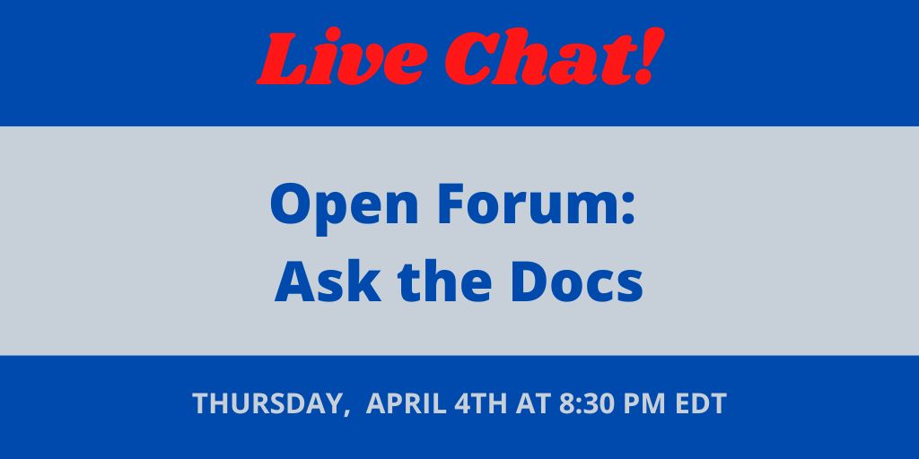 Do you have a question for our #OrthopedicSurgeons? Join us on Thursday, April 4th at 8:30 PM EST for a FREE OPEN FORUM: ASK THE DOCS online chat session. You can ask about any orthopedic condition. For details see: tinyurl.com/ICLLChat #Orthopedics #ICLL #DrShawnStandard
