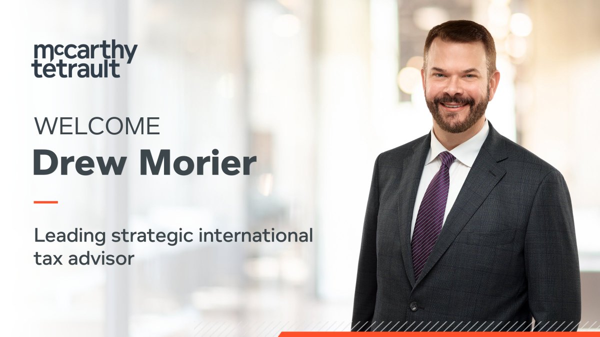 McCarthy Tétrault welcomes tax advisor Drew Morier as partner in our National Tax Group in Toronto and Calgary. Learn more about how Drew can support your international business strategies: ow.ly/GVHx50R5OgO #tax #law
