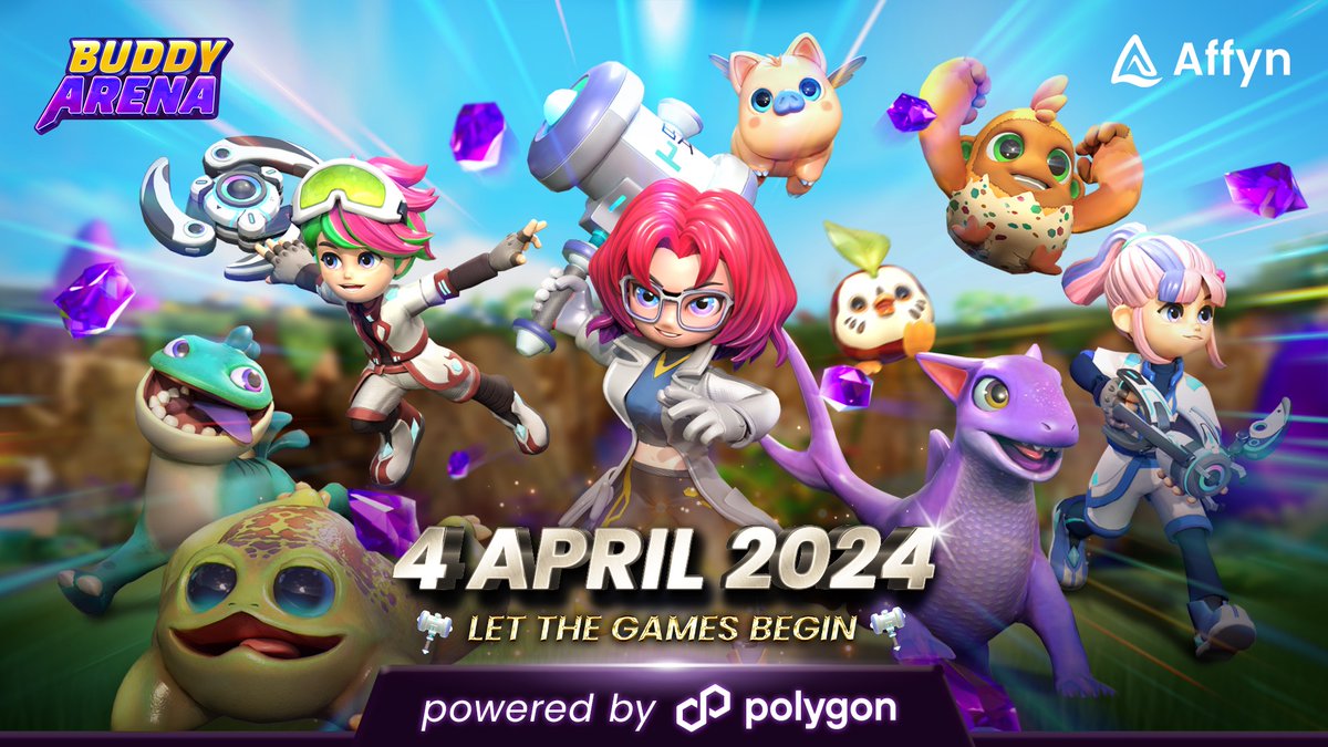 AffynOfficial's tweet photo. ⏰ 4th April is just around the corner, and this campaign is set to be one of our best yet! With @BuddyArenaGame powered by @0xPolygon, we can all look forward to an enjoyable gaming experience that's seamless, faster and free from transactional woes.  

Only 3 more days until the campaign launch, so gear up, rank up, and see you in the Arena! Let the games begin! ⚔️

 #gamefi #buddyarena #web3gaming