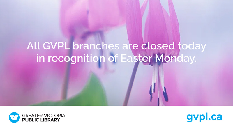 All GVPL branches are closed today, but gvpl.ca is open 24/7! Enjoy instant access to ebooks, e-audiobooks, streaming movies and music, and more! Don’t have a library card? Get one now: ow.ly/8IFA50On1g7. Regular library hours will resume tomorrow.