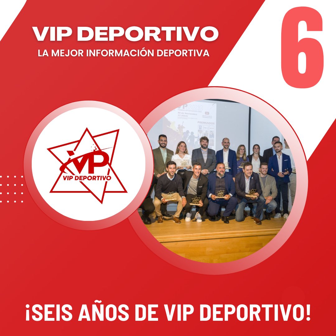 VIP_Deportivo's tweet photo. 🎉🎁 ¡SEIS AÑOS DE VIP DEPORTIVO! 

❤🤍 Hoy, 1 de abril de 2024, #VIPDeportivo cumple su sexto aniversario. 

👏🏼 Muchas novedades por llegar, y todo gracias a todo el equipo que conforma el medio. ¡Gracias, seguimos!

#VPD #VIPDeportivo https://t.co/ayNgHAr5tm