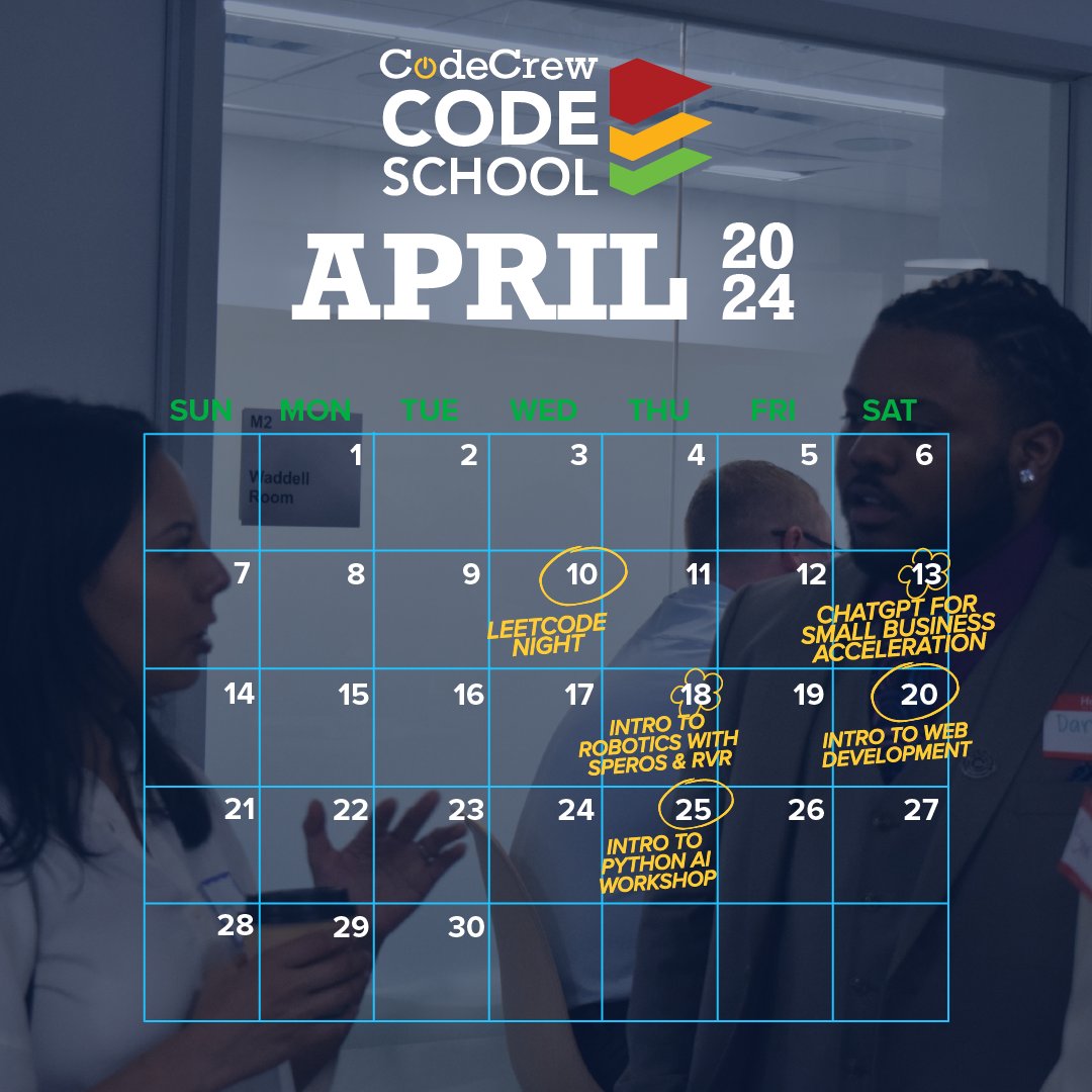 Get ready to power up your skills this April with #CodeSchool. Come and learn new things with us in our Byte Size Learning Courses with a new Intro to #Robotics for Adults! Keep an eye out for registration links - Learning never stops!