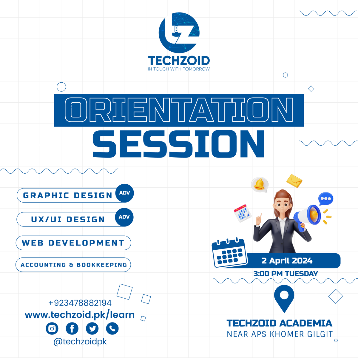 TechzoidPk's tweet image. Transform Your Career in Just 3 Months! 
Level up your career and join us for the orientation day:
Don&apos;t miss out! Apply Now: techzoid.pk/learn 
Details: Duration: 3 months

#TechEducation #SkillDevelopment #LearnWithTechzoid #Techzoid