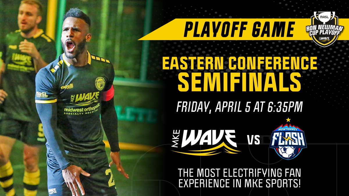 MilwaukeeWave's tweet photo. ⚽️🌊 Get ready tfor some Wave playoff ACTION! 🚀
Your Milwaukee Wave is geared up to face the Monterrey Flash in the playoffs this Friday at 6:35PM! 🌟 Don't miss the electrifying action! 🔥
🎟️: https://t.co/K6JabydIqM
#WaveSoccer #Playoffs #GameOn https://t.co/ESBXGM0fL9