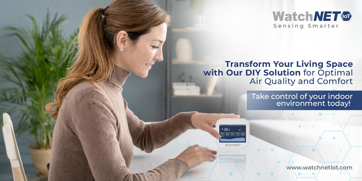WatchnetIOT's tweet photo. Our smart IAQ sensor and thermostat work together to monitor indoor air quality and adjust climate settings for optimal comfort and health.

https://t.co/piJrGtYPbL

#SmartLiving #HealthyHome #IndoorAirQuality
 #WatchNETIoT#SmartLiving #HealthyHome #DIYProject #IndoorComfort https://t.co/y4CTmeMsH1