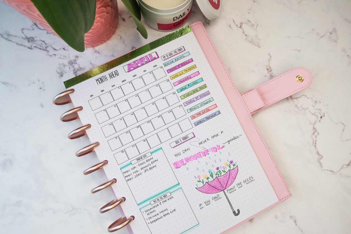 dailygrindplan's tweet photo. 🌸 April GOALS 🌸 share your DGP setups for April &amp; tell us what BIG GOALS you’re focusing on this month! #AprilGoals https://t.co/NozR4wCCAQ