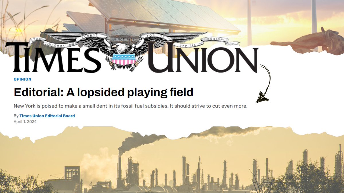 ⚡️ NEW: The @timesunion editorial board calls for the end of the 100 foot rule under #NYHEAT, which forces New Yorkers to subsidize expensive fossil fuel infrastructure through their utility bills. 'Ending the rule would be a start in moving to a cleaner energy future.' More ⬇️