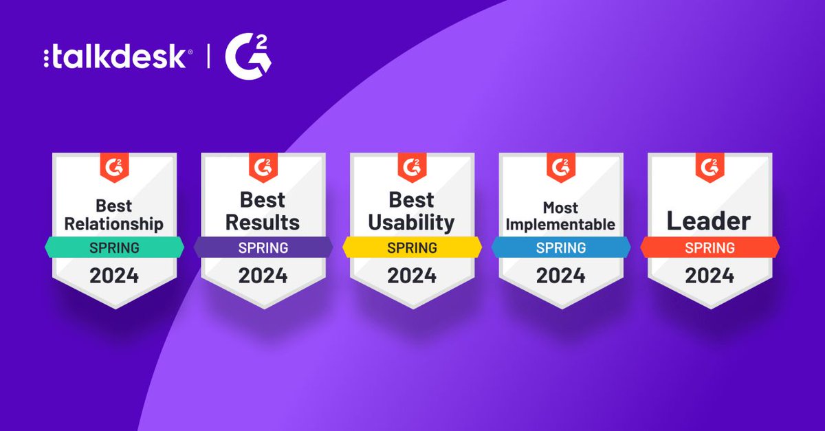 We're in the business of eliminating bad #customerservice through the power of #AI. 🌟 Discover why over 2,100 customers rave about #Talkdesk and ranked us as a leader in G2's Spring 2024 Reports for #ContactCenter Software. bit.ly/3I3WJL6