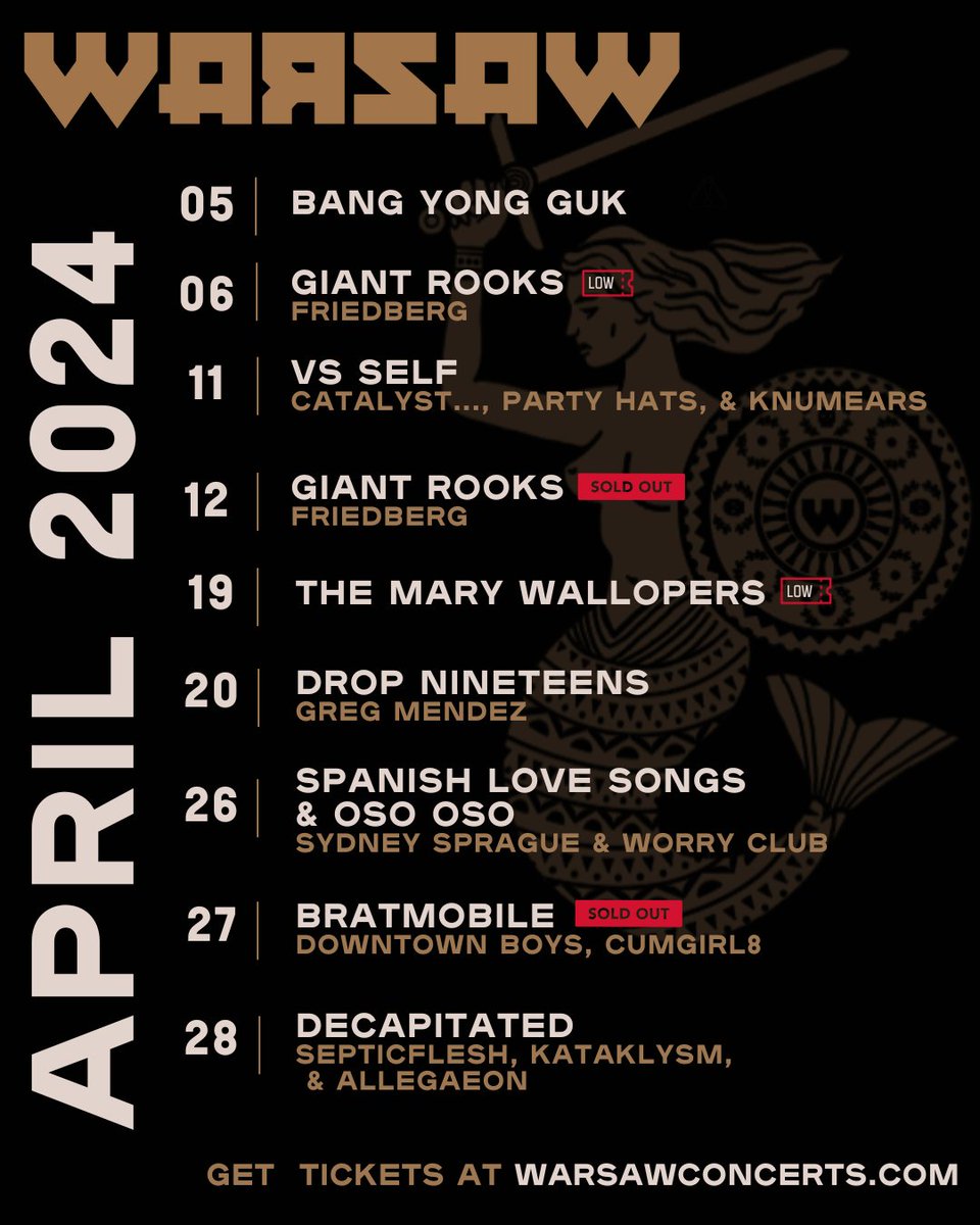 Due to unforeseen circumstances, all of these shows have been cancelled... #APRILFOOLS! You know the drill 👇 🎟️ warsawconcerts.com