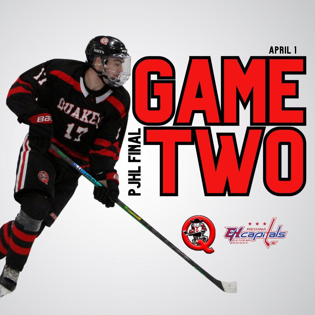GAME 2 🚨 ⏰ 7:30 PM 📍 Al Ritchie Arena 🆚 Regina Capitals #quakershockey