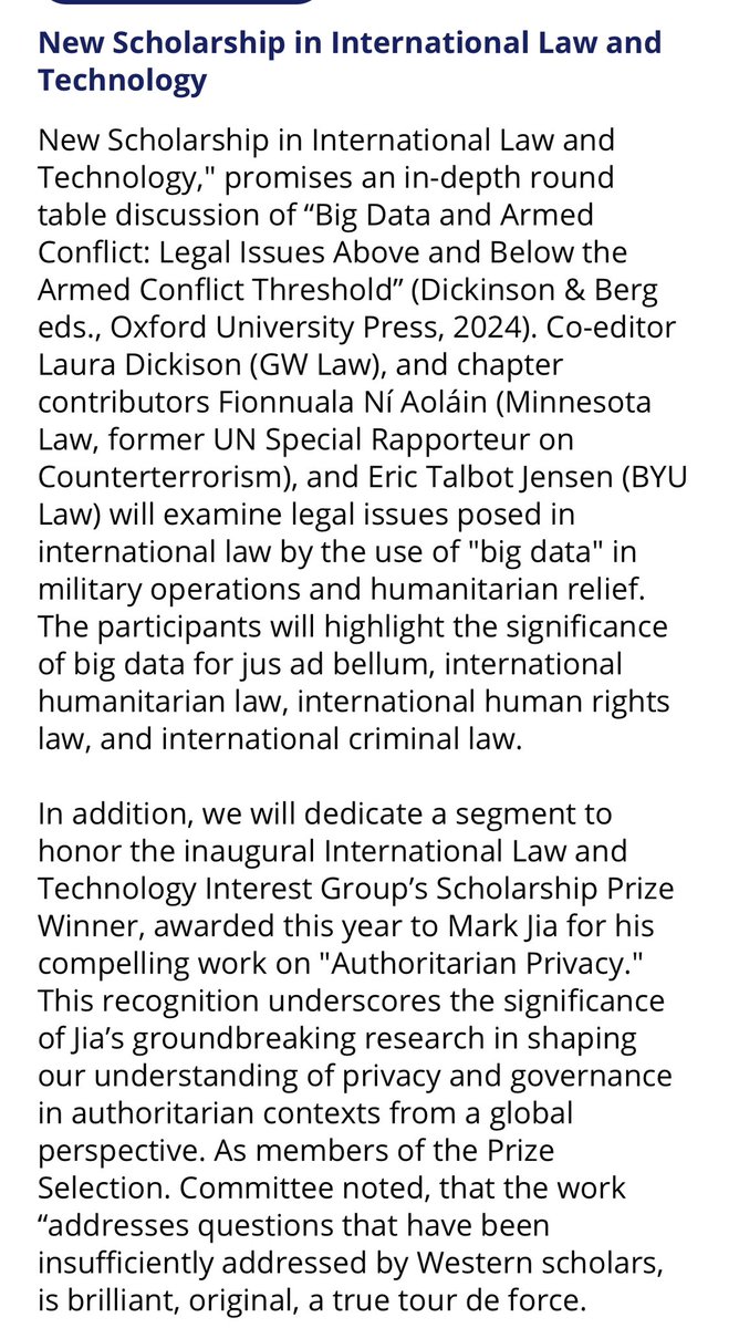 ASIL International Law & Technology Interest Group tweet media