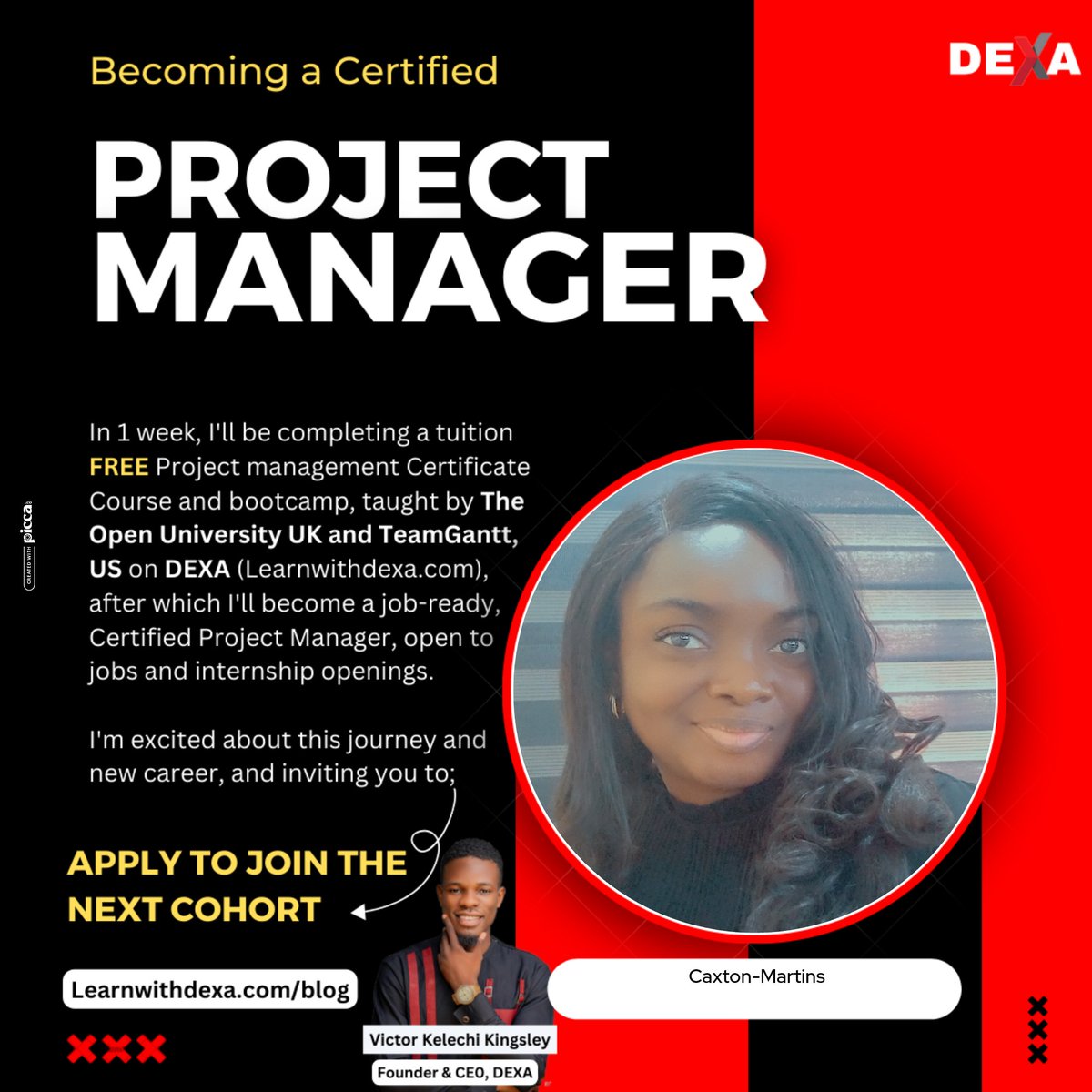 JumokeCaxton's tweet photo. I'm about to complete &amp; receive my #ProjectManagement Certificate from the tuition free course by The Open University UK &amp; TeamGantt on DEXA &amp; it's been an amazing learning experience!

If you wish to learn more about this program, use the link below:

https://t.co/IakoWleT7v https://t.co/RsILOcAUCt