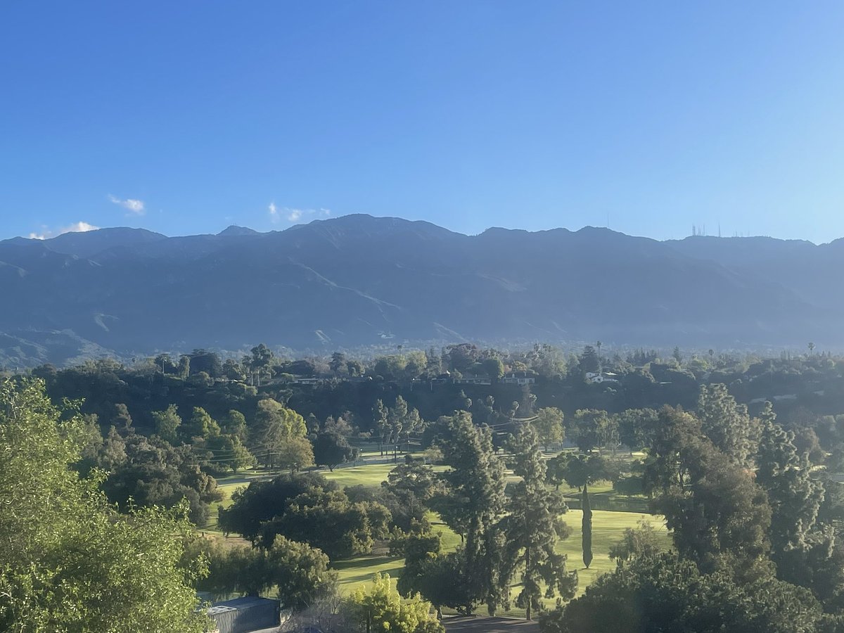 A hint of snow in the mountains outside LA after two days of rain #Pasadena