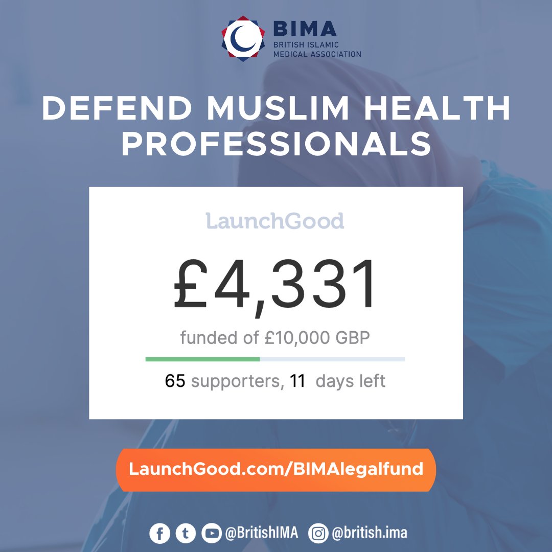 As we've entered the most sacred 10 days of Ramadan, let’s amplify our impact. BIMA’s LaunchGood campaign needs your support to provide crucial legal aid and wellbeing support to Muslim Health Professionals. Donate now: LaunchGood.com/BIMAlegalfund #Last10Days #Ramadan2024