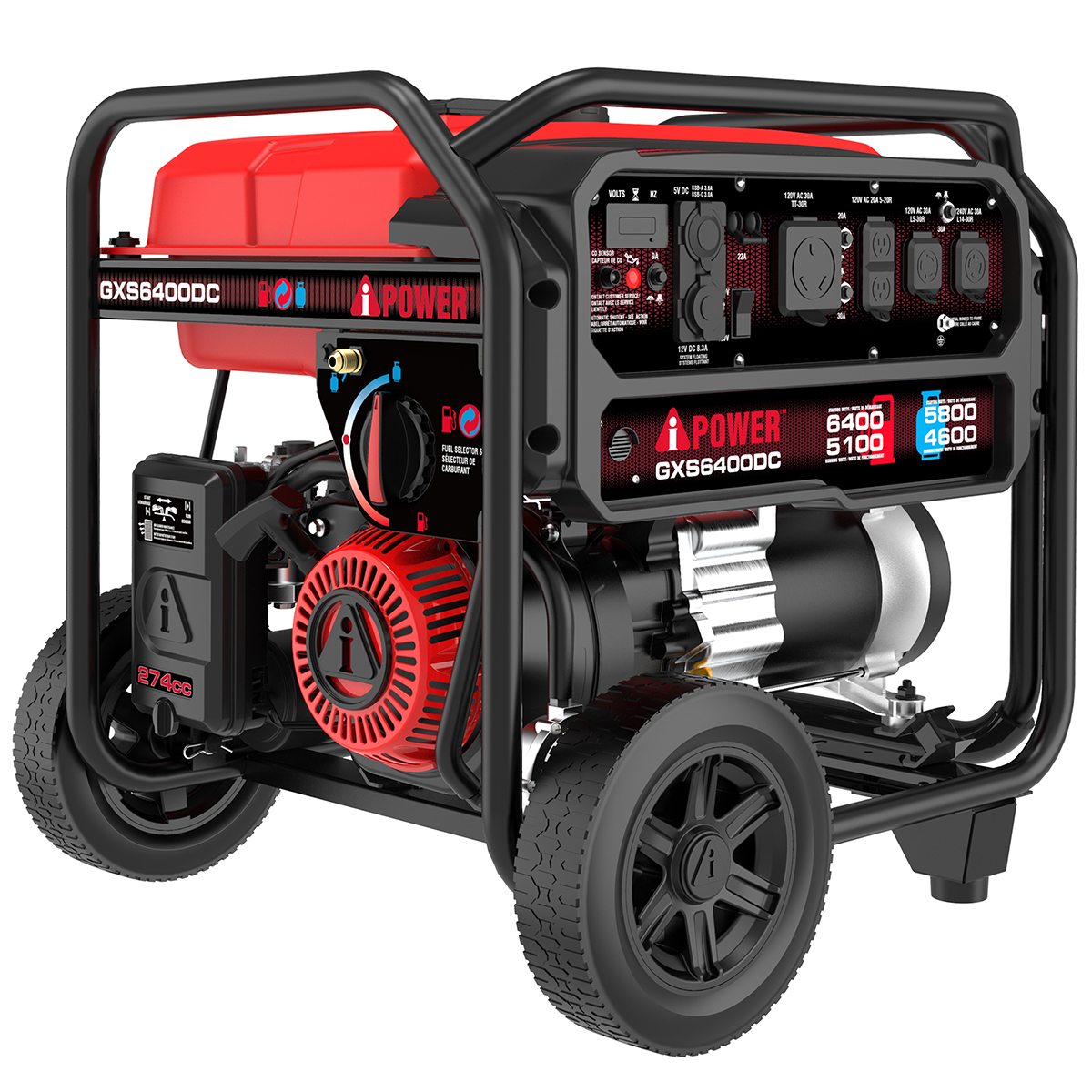 The A-iPower GXS6400DC Dual Fuel Portable Generator runs on gasoline or propane and the heavy-duty frame construction has a durable automotive-style finish. a-ipower.com/products/gxs64… #portablegenerators #generators #generatorpower #findyourpower #aipowerup