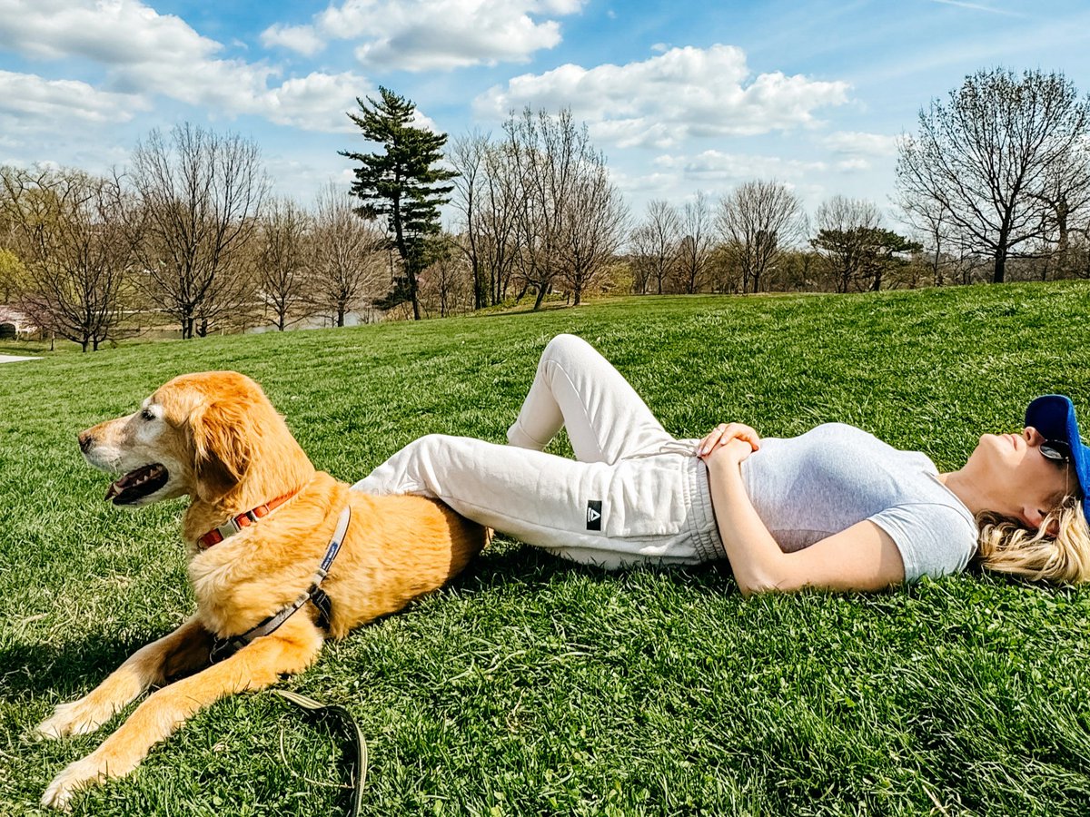 Laid on the hill in Forest Park for a couple of hours with @kaleighf on Saturday. Highly recommend. Also, there’s a puppy under my legs snoozing.