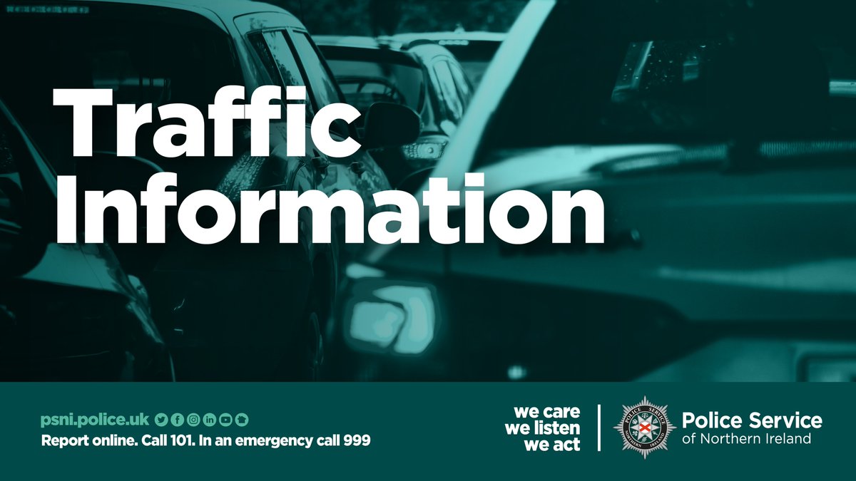 Bangor Road, Holywood is currently closed between the Culloden and the Devils Elbow following a collision at the junction with Ballygrainey Road. Motorists should avoid the area at present.