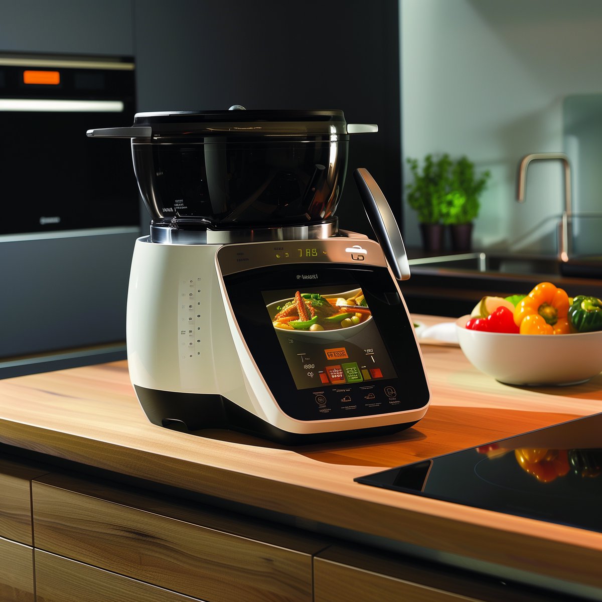 Apple enthüllt den #AppleCook: Ein thermisches, KI-gestütztes Wunderwerk für die Küche! 🍳 Mit 4L Fassungsvermögen, 200°C Maximaltemperatur &amp; nahtloser Integration in das Apple-Ökosystem. Ein Schritt in Richtung Küchenrevolution? 🚀 Eure Gedanken? #AppleInnovation #Küchentech