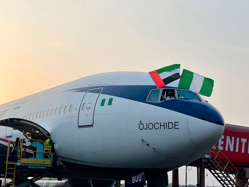 EyeWitness101's tweet photo. @BashirAhmaad the fuss is very unnecessary, Allen Onyema's wife is Igala by tribe, and that's her name proudly emblazoned on one of his planes. https://t.co/cEWY1DHNSO