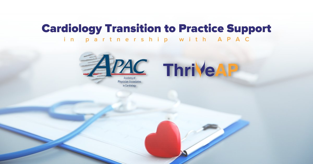 APAC is proud to endorse @thriveAP Cardiology Transition to Practice. ⭐️ 'Our partnership highlights mutual commitment to enhancing cardiology care through unparalleled transition to practice support and education” - Laura Ross PA-C, APAC President bit.ly/3TAmJEP