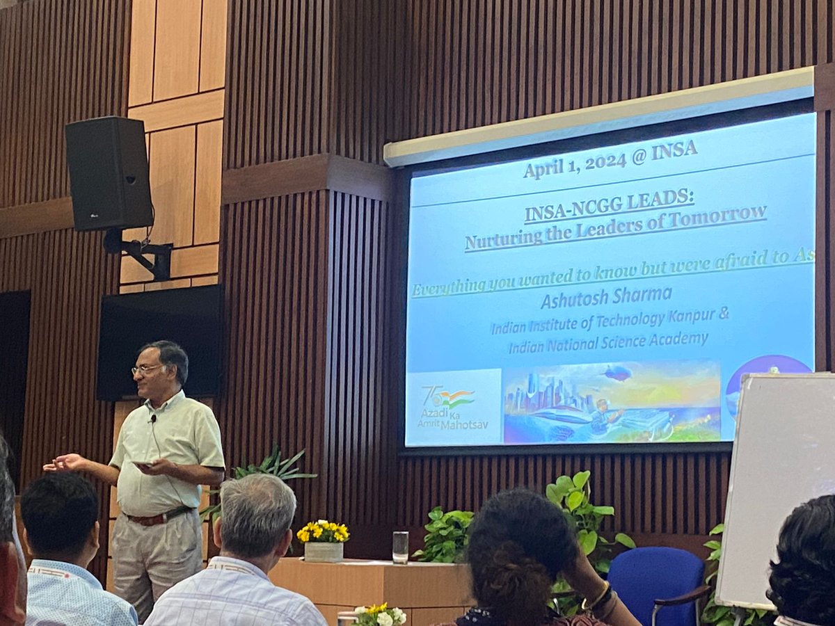 Prof. Ashutosh Sharma, President INSA, has delivered his address based on his expertise in the diaspora of challenges to create an equilibrium between invention and innovation that leads to socio-economic upliftment of the nation in the LEADS Program. @Ashutos61 @NCGG_GoI