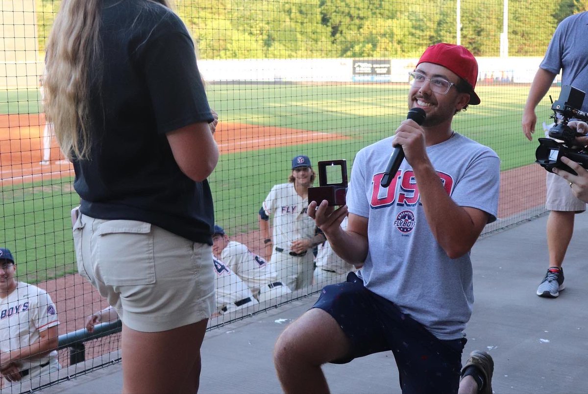 The proposal of the century!!! 💍⚾️✌️ #aprilfools