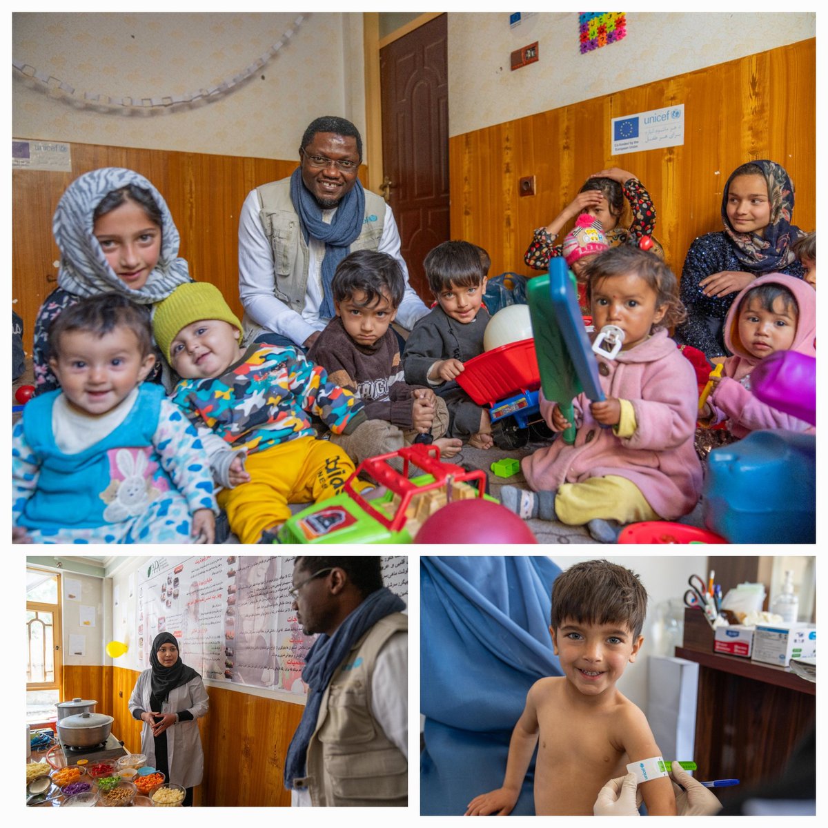 Today, I visited one of 50 daycare centres in Kabul supported by @UNICEFAfg & @EUinAfghanistan. The center offer nutrition counselling, treatment of malnutrition & cooking demonstration; playroom for #children and a chance for mothers to meet. #ForEveryChild, joy.