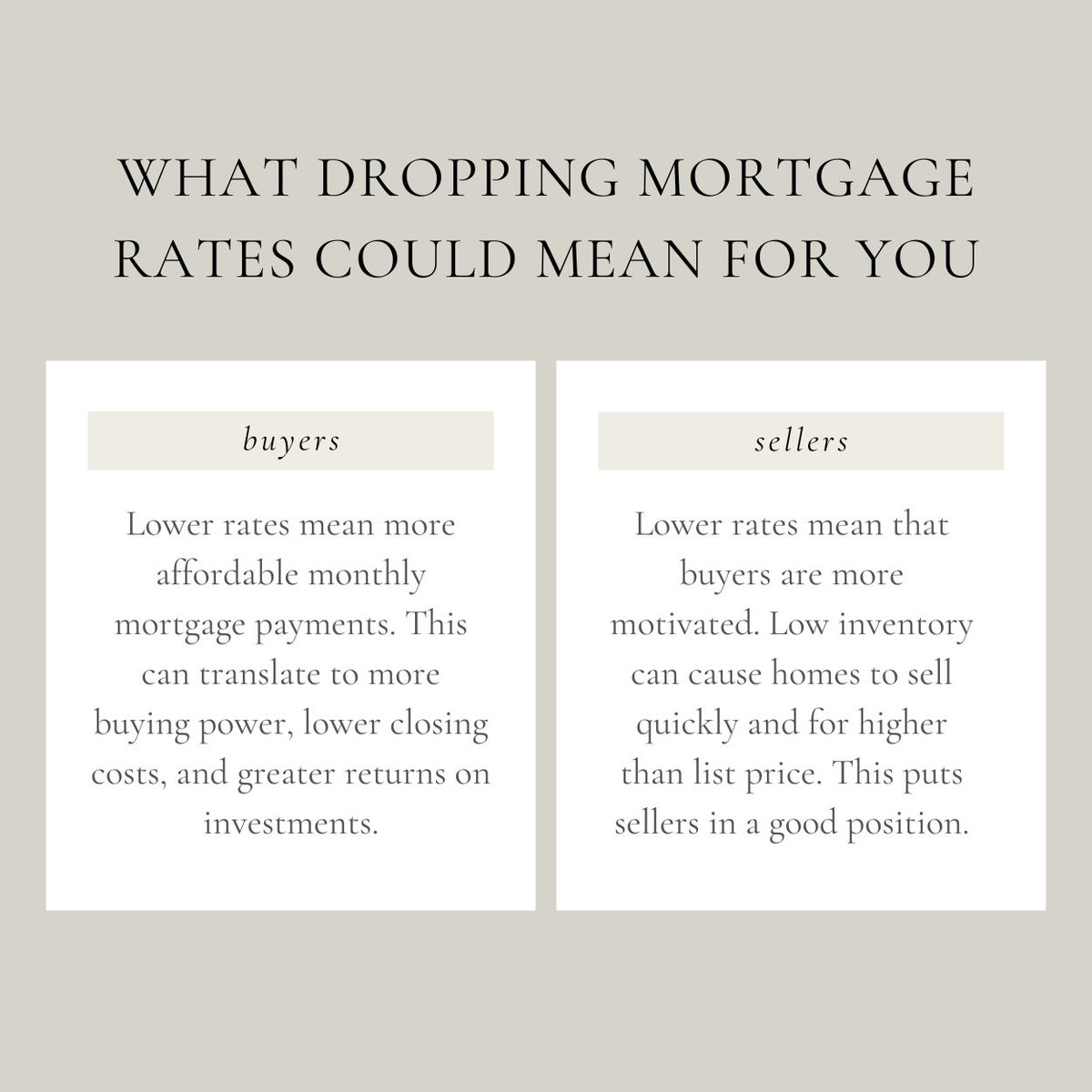 agentmarilee's tweet image. Mortgage rates are constantly changing, but do you know what dropping rates could mean for you? Whether you are looking to buy or looking to sell, a drop in interest rates can impact what the market will look like for you. #realtor #phoenixrealtor